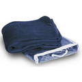 Micro Plush Coral Fleece Blanket --50X60 Navy (Embroidered) ***FREE RUSH***